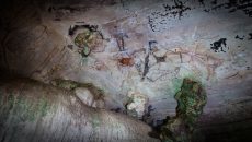 Prehistoric cave paintings over 3,000 – 5,000 years Tham Pee Hua To, Ao Luek Krabi THAILAND