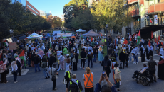 Student encampment at Adelaide University - Kaurna Yerta 5 May 2024. Photo: Jack Desbiolles