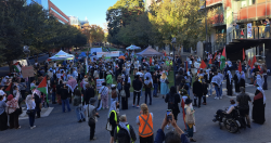 Student encampment at Adelaide University - Kaurna Yerta 5 May 2024. Photo: Jack Desbiolles