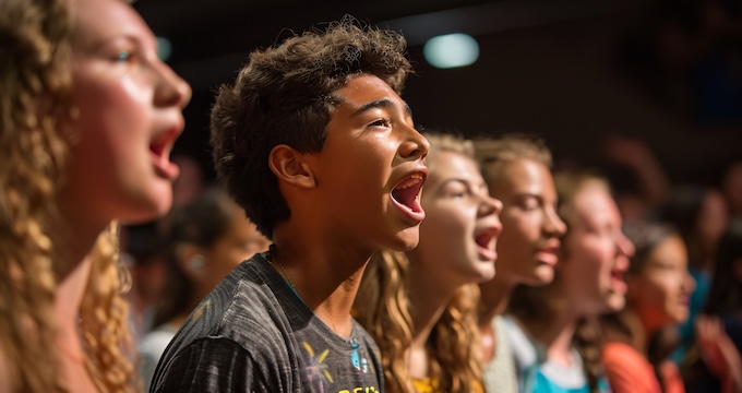 Music: Enthusiastic singers